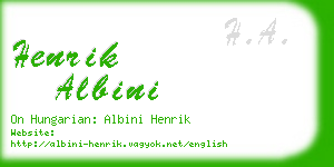 henrik albini business card